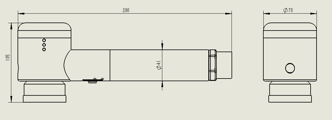 BT-QCDXY100P激光清洗頭尺寸圖(雙軸) BT-QCDXY100P激光清洗頭尺寸圖(雙軸)