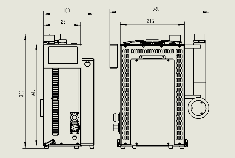 BT-FLC100SC激光清洗機(jī)尺寸圖(含電池) BT-FLC100SC激光清洗機(jī)尺寸圖(含電池)